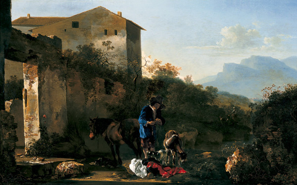 PYNACKER, Adam Landscape with Goatherd